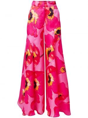 Копринени панталон Carolina Herrera розово