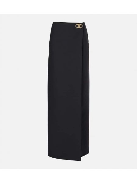 Crepe maxi skjørt Valentino svart