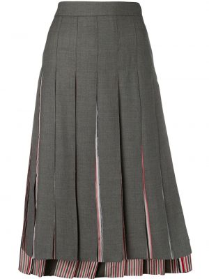 Falda de lana plisada Thom Browne gris