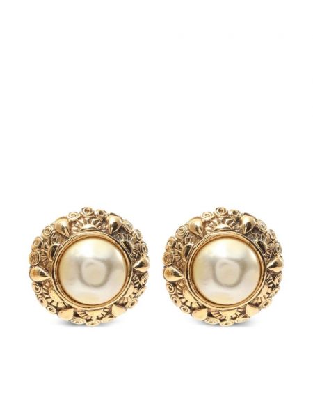 Cercei cu perle Chanel Pre-owned auriu