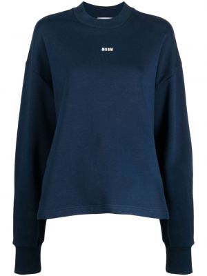 Sweatshirt mit stickerei aus baumwoll Msgm blau