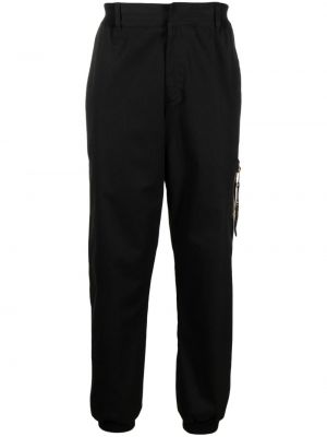 Памучни панталон Moschino черно