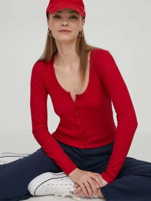 Блуза с дълъг ръкав Hollister Co. червено