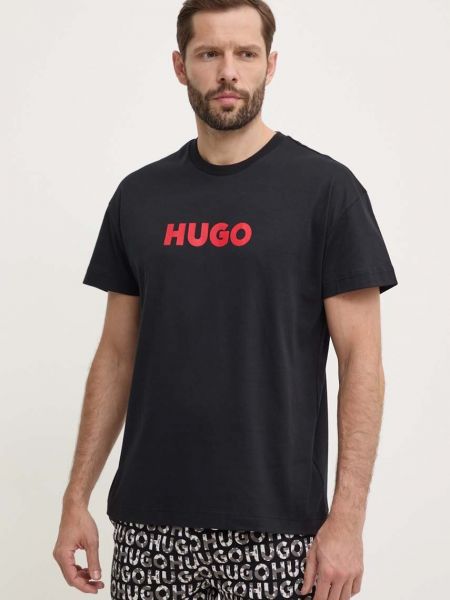 Pijamale din bumbac Hugo negru