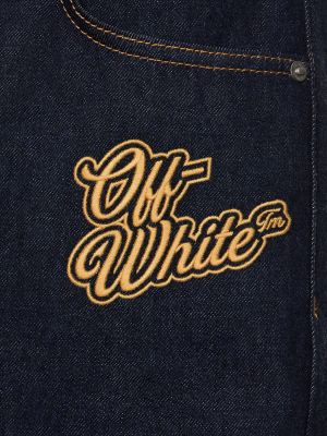 Bombažne kratke jeans hlače Off-white modra