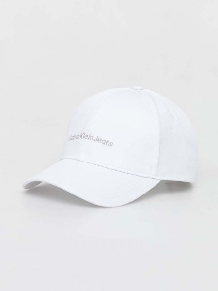 Biała czapka z daszkiem Calvin Klein Jeans