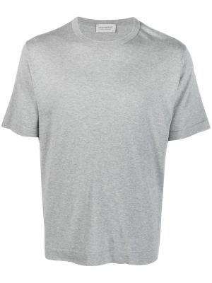 Pletené bavlnené tričko John Smedley sivá