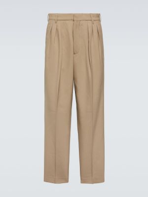 Pantaloni dritti di lana Kenzo beige