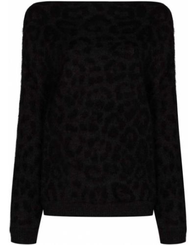 Jersey con estampado leopardo de tela jersey Valentino negro
