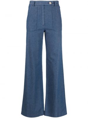 Asymmetrisk flare jeans med passform Merci blå