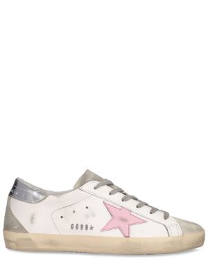 Stjernemønster lær sneakers Golden Goose hvit