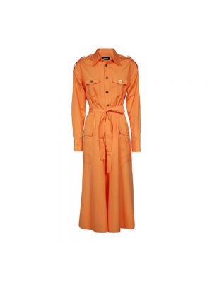 Sukienka długa Dsquared2 - Pomarańczowy