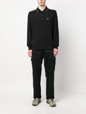 Medvilninis polo marškinėliai C.p. Company juoda