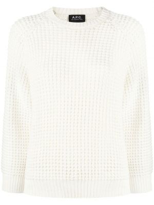 Pull en tricot col rond A.p.c. blanc