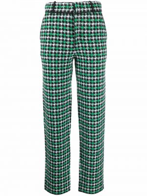 Pantalones rectos de cachemir con estampado de cachemira Barrie verde