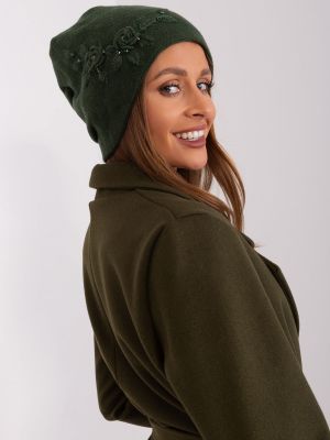 Pletený pletený čepice Fashionhunters zelený
