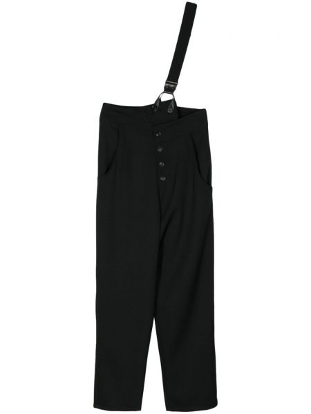 Rovné kalhoty Yohji Yamamoto černé