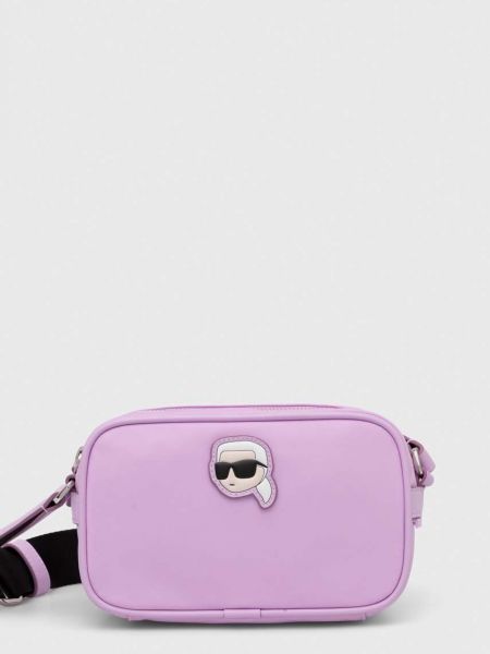 Nylonowa torba na ramię Karl Lagerfeld fioletowa