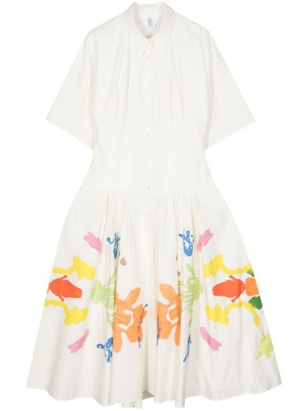 Srajčna obleka s potiskom z abstraktnimi vzorci Rosie Assoulin bela