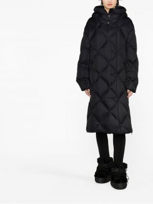 Pūkinė dygsniuotas paltas Ienki Ienki juoda