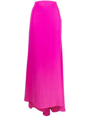 Jedwabna długa spódnica asymetryczna Valentino Garavani różowa