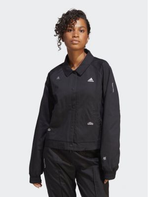 Kristály laza szabású pulóver Adidas fekete