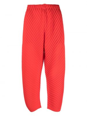Rovné kalhoty Issey Miyake červené