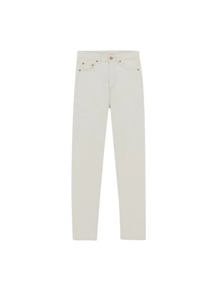 Jeansy skinny z wysoką talią slim fit Saint Laurent białe
