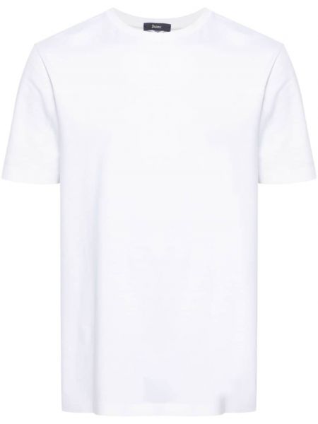 Džerzej tričko s okrúhlym výstrihom Herno biela
