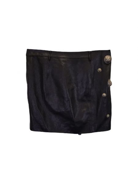 Spódnica skórzana Versace Pre-owned czarna
