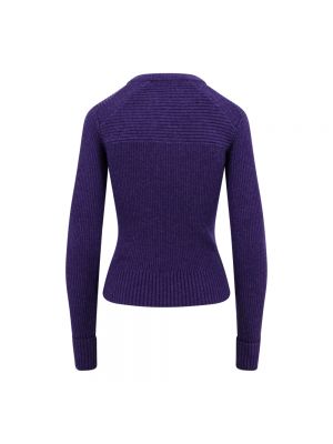 Dzianinowy sweter Isabel Marant fioletowy