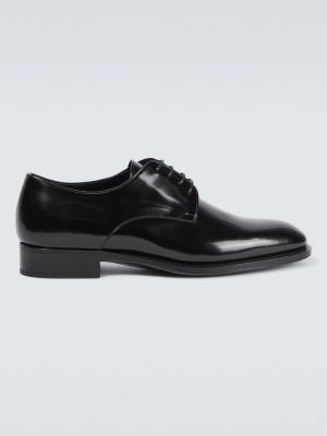 Zapatos brogues de cuero Saint Laurent negro