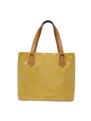 Retro leder shopper handtasche Louis Vuitton Vintage gelb
