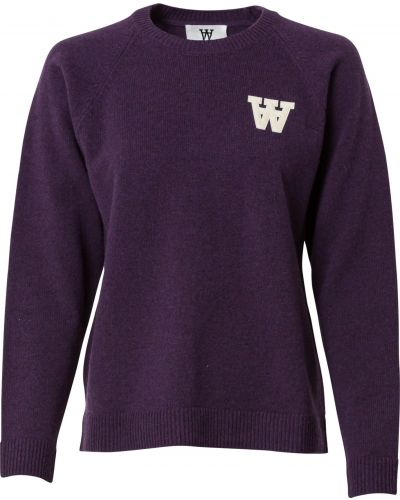 Priliehavý sveter s výšivkou v biznis štýle Wood Wood - biela