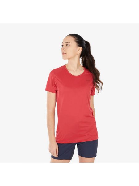 Походная рубашка женская с короткими рукавами для горных походов - QUECHUA, rot красная
