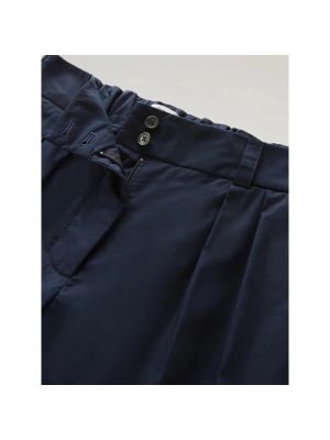 Pantalones rectos de algodón Woolrich azul