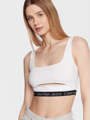 Сутиен bandeau Calvin Klein Jeans бяло
