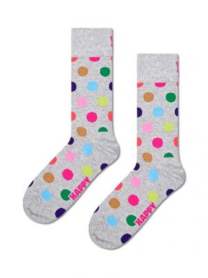 Pöttyös zokni Happy Socks szürke