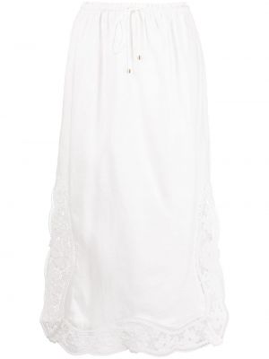 Krajkové květinové midi sukně Zimmermann bílé