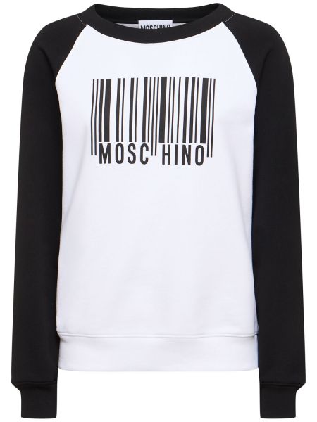 Jersey bomull sweatshirt Moschino hvit