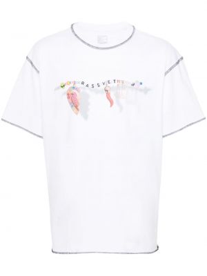 Памучна тениска с принт Rassvet бяло