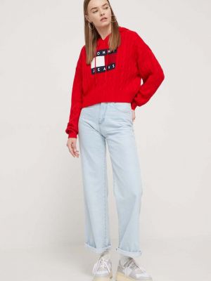 Sweter Tommy Jeans czerwony