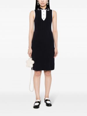 Dzianinowa sukienka bez rękawów na guziki Chanel Pre-owned