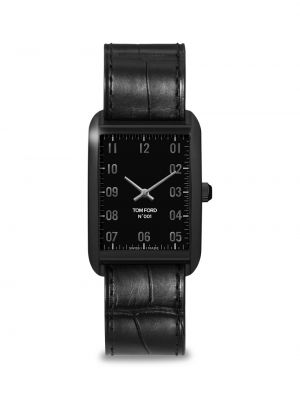 Черные кожаные часы из нержавеющей стали Tom Ford