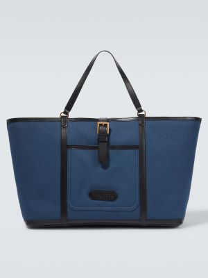 Shopper kabelka Tom Ford modrá