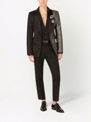 Asymmetrischer seiden blazer Dolce & Gabbana schwarz