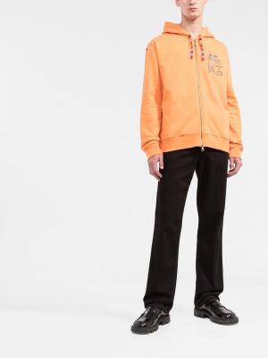 Mikina s kapucí na zip Etro oranžová