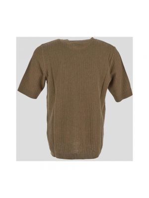Camiseta de lino de algodón Lardini marrón