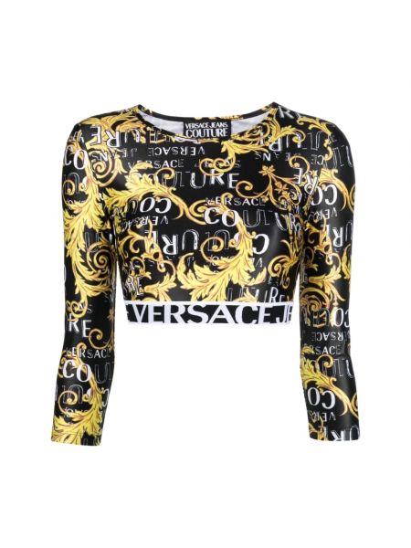 Koszulka z nadrukiem Versace Jeans Couture czarna