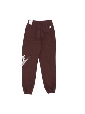 Spodnie sportowe polarowe oversize Nike brązowe